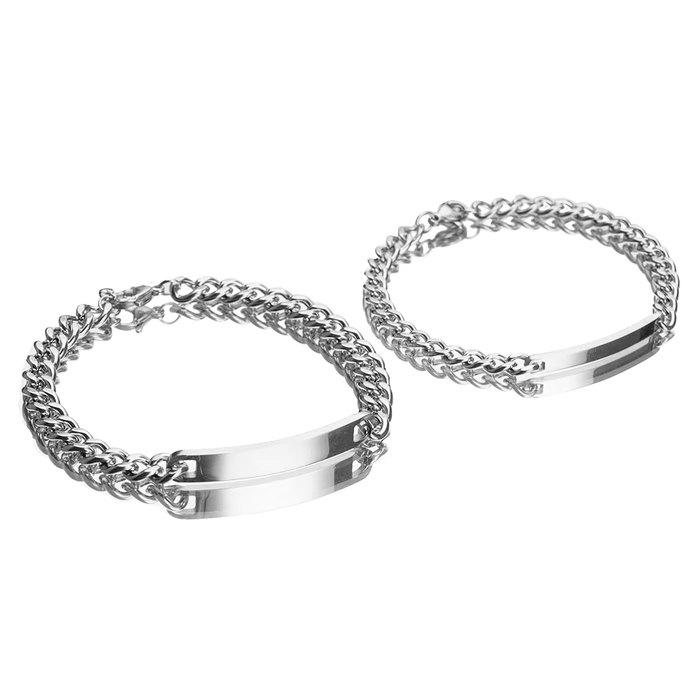 Engraved Bracelets Set