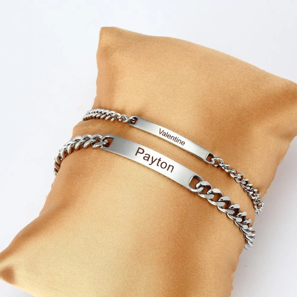 Engraved Bracelets Set