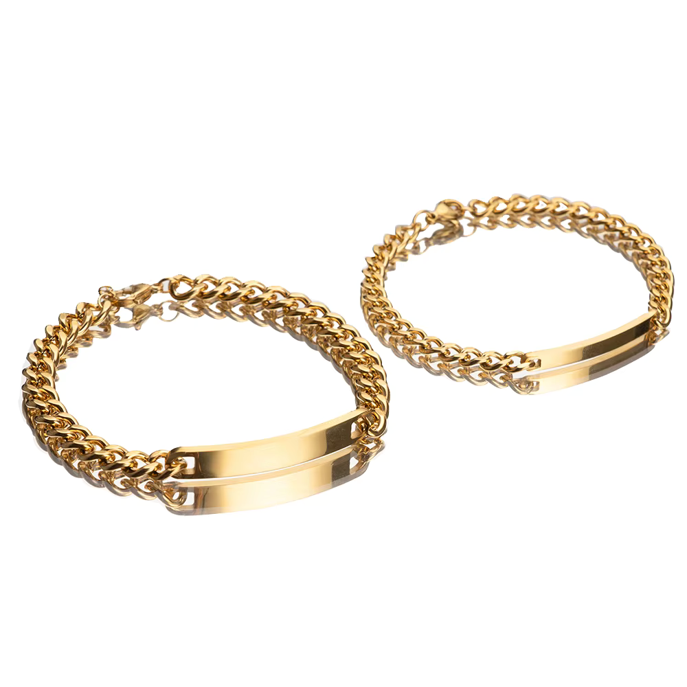 Engraved Bracelets Set