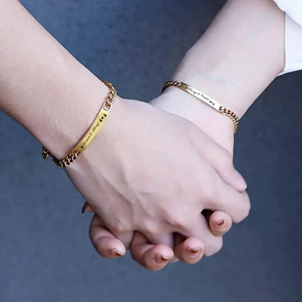 Engraved Bracelets Set