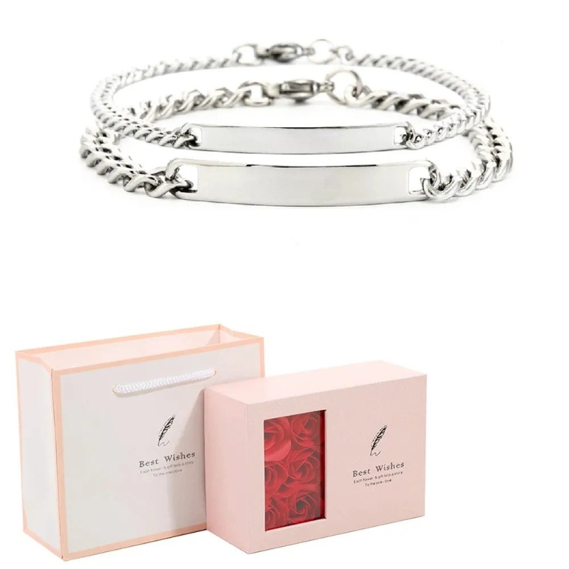 Engraved Bracelets Set