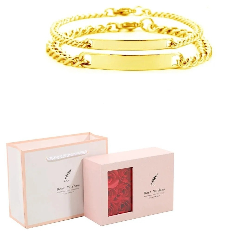 Engraved Bracelets Set