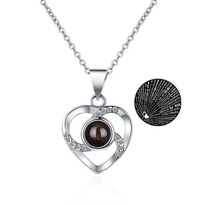 Rose Box with 100-Language Love Necklace